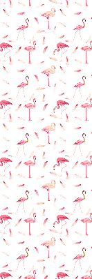 Fabric roller blind Flamingos and their feathers