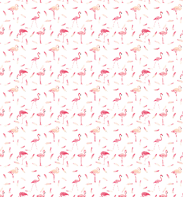Fabric roller blind Flamingos and their feathers