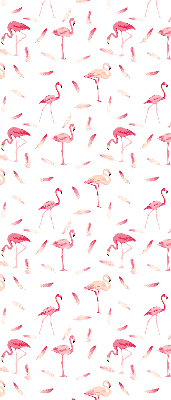 Fabric roller blind Flamingos and their feathers