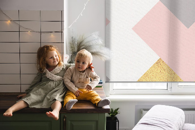 Roller blind for large window Overlapping squares