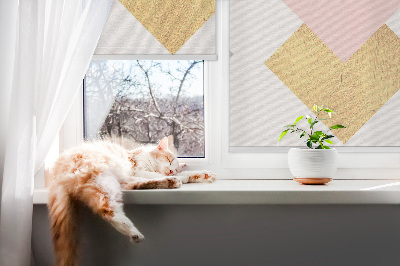 Roller blind for large window Overlapping squares