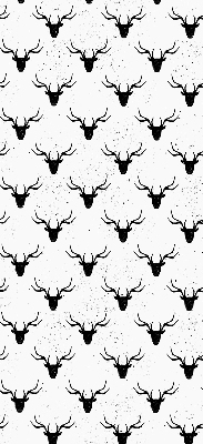 Fabric roller blind Black deer heads