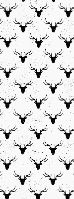 Fabric roller blind Black deer heads