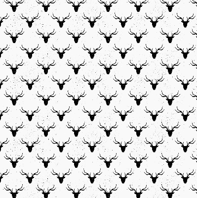 Fabric roller blind Black deer heads