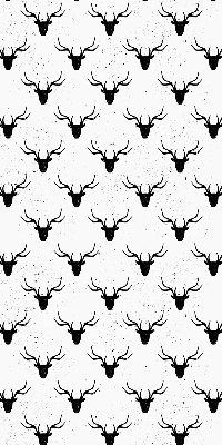 Fabric roller blind Black deer heads