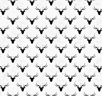 Fabric roller blind Black deer heads
