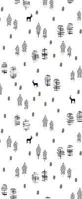 Modern roller blind Drawn trees and deer