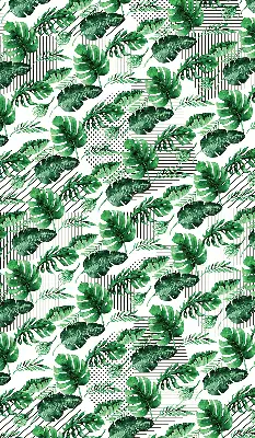 Roller blind for large window with tropical leaves print