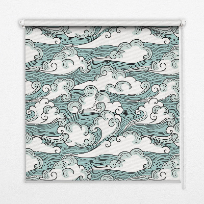Fabric roller blind Clouds and wind
