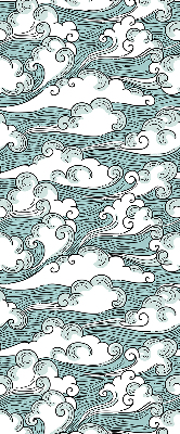 Fabric roller blind Clouds and wind