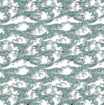 Fabric roller blind Clouds and wind