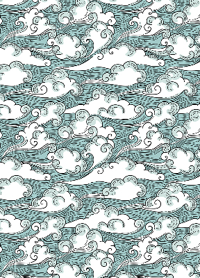 Fabric roller blind Clouds and wind