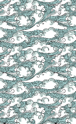 Fabric roller blind Clouds and wind