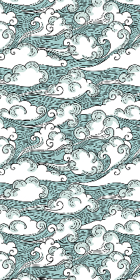Fabric roller blind Clouds and wind