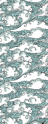 Fabric roller blind Clouds and wind