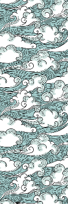 Fabric roller blind Clouds and wind