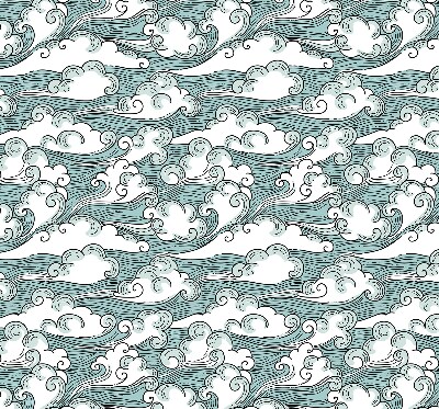Fabric roller blind Clouds and wind