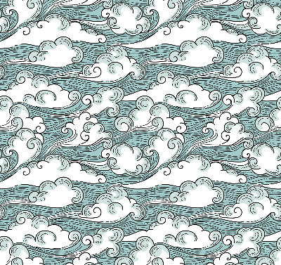 Fabric roller blind Clouds and wind