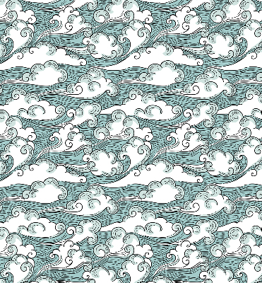 Fabric roller blind Clouds and wind