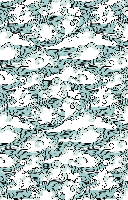 Fabric roller blind Clouds and wind