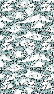 Fabric roller blind Clouds and wind