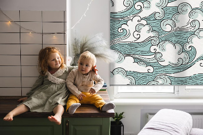 Fabric roller blind Clouds and wind