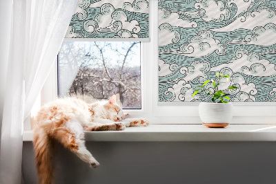 Fabric roller blind Clouds and wind