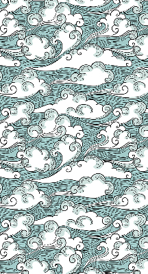 Fabric roller blind Clouds and wind