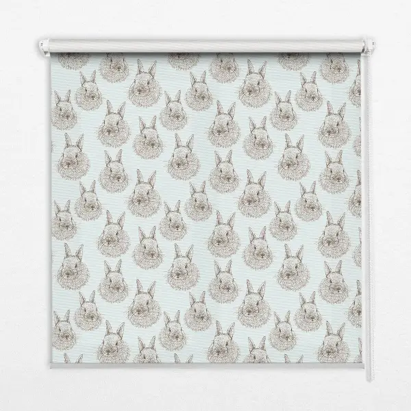 Modern roller blind with rabbits design