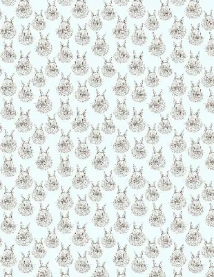 Modern roller blind with rabbits design
