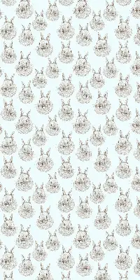 Modern roller blind with rabbits design