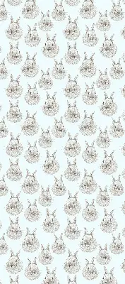 Modern roller blind with rabbits design