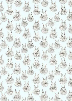 Modern roller blind with rabbits design