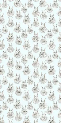 Modern roller blind with rabbits design