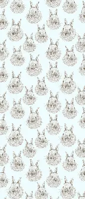 Modern roller blind with rabbits design