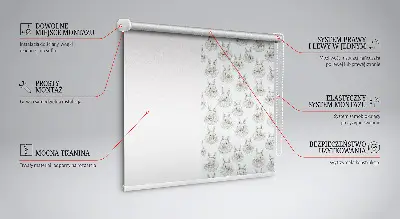 Modern roller blind with rabbits design
