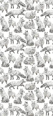 Roller blind for large window gray foxes pattern