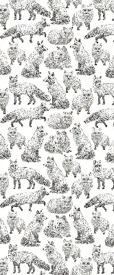 Roller blind for large window gray foxes pattern