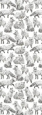 Roller blind for large window gray foxes pattern