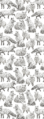 Roller blind for large window Gray foxes