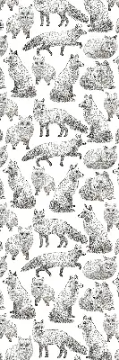 Roller blind for large window gray foxes pattern