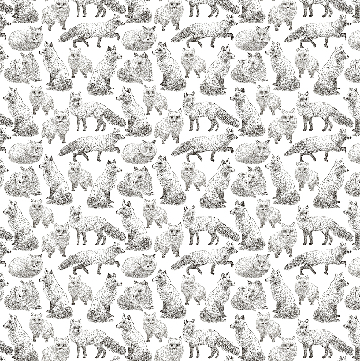 Roller blind for large window Gray foxes