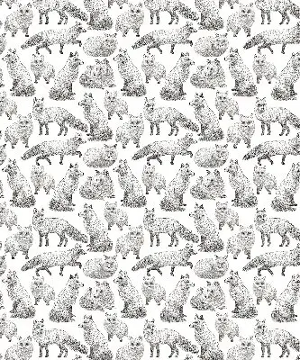 Roller blind for large window gray foxes pattern