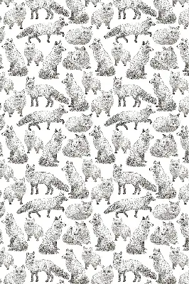 Roller blind for large window gray foxes pattern