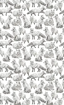 Roller blind for large window gray foxes pattern