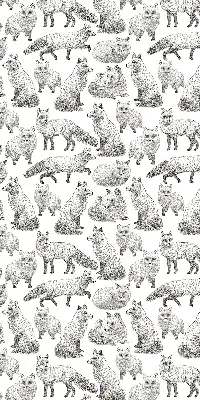 Roller blind for large window gray foxes pattern