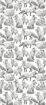 Roller blind for large window gray foxes pattern