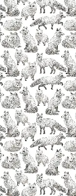 Roller blind for large window gray foxes pattern