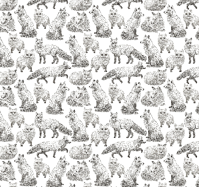 Roller blind for large window Gray foxes