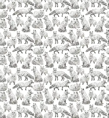 Roller blind for large window gray foxes pattern